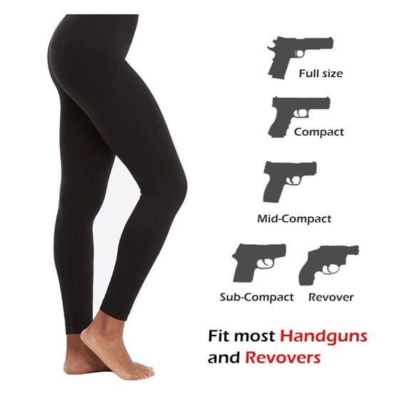 Lilcreek Concealed Carry Leggings Gun Holster Womens Size X-Large Black - Picture 3 of 7